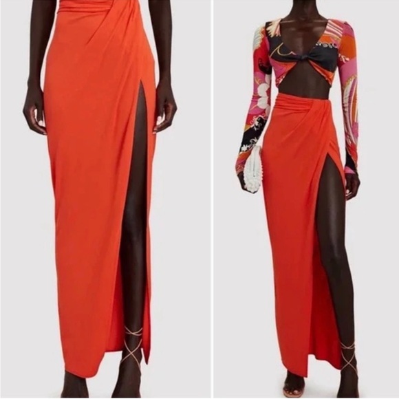 REVOLVE Dresses & Skirts - Ronny Kobo Halena Top and Blythe Matching Long Sleeve Crop Top and Skirt Set XS